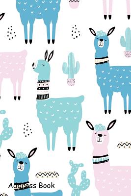 Address Book: For Contacts, Addresses, Phone, Email, Note, Emergency Contacts, Alphabetical Index with Llama Cactus Cute Pattern Cover Image