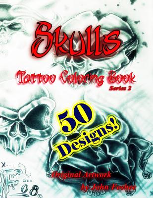 Skulls Tattoo Coloring Book Cover Image