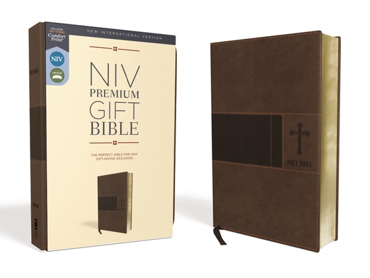 Niv, Premium Gift Bible, Leathersoft, Brown, Red Letter Edition, Comfort Print By Zondervan Cover Image