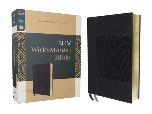 Niv, Wide Margin Bible (a Bible That Welcomes Note-Taking), Leathersoft, Navy, Red Letter, Comfort Print Cover Image