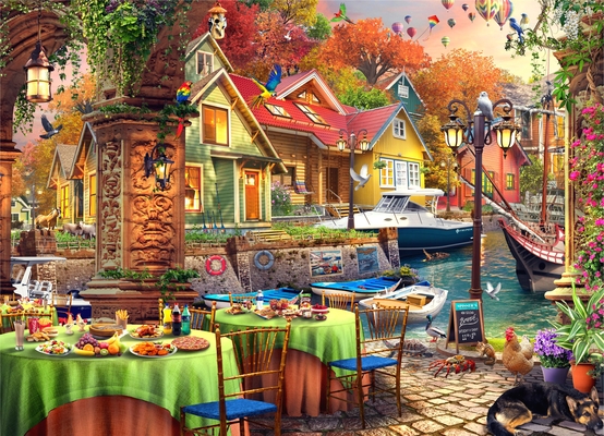 Brain Tree - Boat Club Breakfast 1000 Pieces Jigsaw Puzzle for Adults: With Droplet Technology for Anti Glare & Soft Touch By Brain Tree Games LLC (Created by) Cover Image