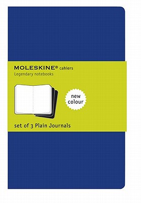 Moleskine Cahier Journal (Set of 3), Large, Plain, Indigo Blue, Soft Cover (5 x 8.25) (Cahier Journals) Cover Image