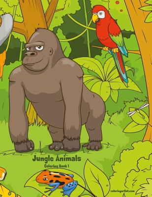 Jungle Animals Coloring Book 1 Cover Image