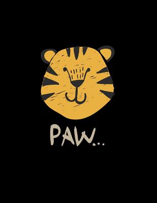Paw: Tiger on black cover and Dot Graph Line Sketch pages, Extra large (8.5 x 11) inches, 110 pages, White paper, Sketch, D Cover Image