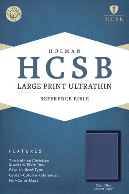 HCSB Large Print Ultrathin Reference Bible, Cobalt Blue LeatherTouch Cover Image