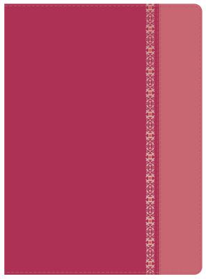 RVR 1960 Biblia de Estudio Holman, fucsia/rosado con filigrana símil piel Cover Image