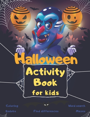 Halloween Activity Book Coloring Mazes Sudoku Word search Find