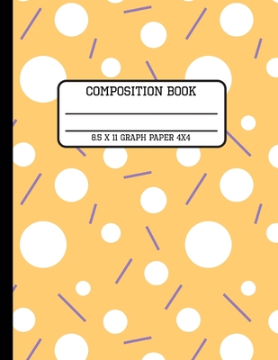 Composition Book Graph Paper 4x4: Polka Dot Geometric Trendy Back to School Quad Writing Notebook for Students and Teachers in 8.5 x 11 Inches By Full Spectrum Publishing Cover Image