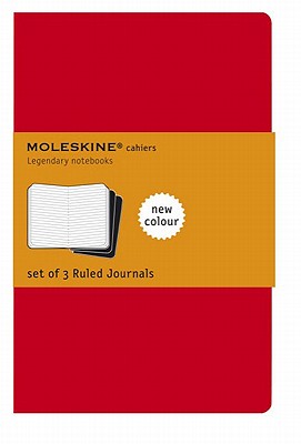 Moleskine Cahier Journal (Set of 3), Extra Large, Ruled, Cranberry Red, Soft Cover (7.5 x 10) (Cahier Journals) By Moleskine Cover Image