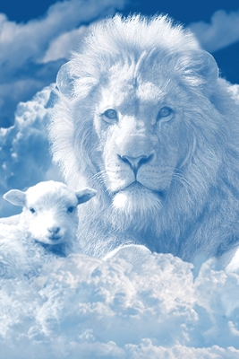 Password Log Book: Beautiful Lion and Lamb In Clouds of Heaven. Discreet Password Keeper and Online Organizer For All Your Internet Login Cover Image