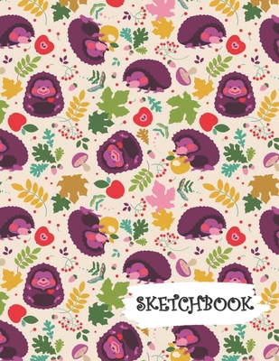 Sketchbook: Funny Purple Hedgehog Fun Framed Drawing Paper Notebook By Sparks Sketches Cover Image