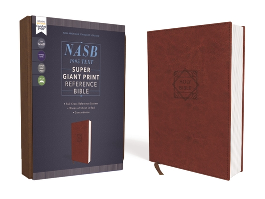 Nasb, Super Giant Print Reference Bible, Leathersoft, Brown, Red Letter Edition, 1995 Text, Comfort Print Cover Image