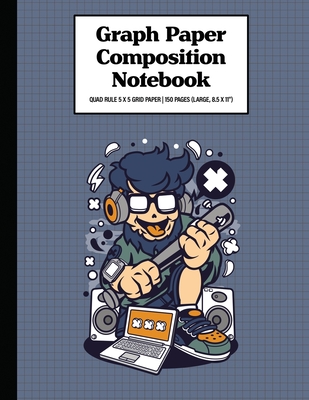 Graph Paper Composition Notebook Quad Rule 5x5 Grid Paper - 150 Sheets ( Large, 8.5 x 11): EDM Hipster (Paperback)