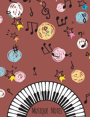 Musique Notes: Carnet de partitions vierge couleur Bourgogne - papier manuscrit - 11 portées par page - pas de clef - 120 pages - gra Cover Image