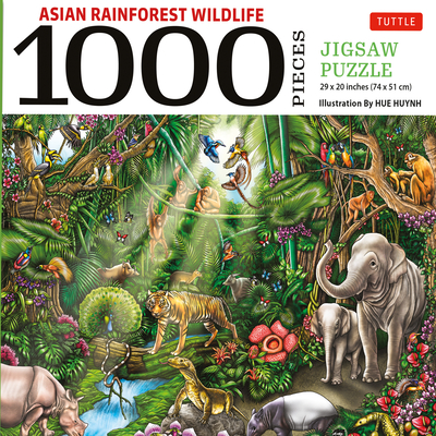 Asian Rainforest Wildlife - 1000 Piece Jigsaw Puzzle: Finished Size 29 in X 20 Inch (74 X 51 CM) By Hue Huynh (Illustrator) Cover Image