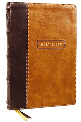 Kjv, Center-Column Reference Bible with Apocrypha, Leathersoft, Brown, 73,000 Cross-References, Red Letter, Thumb Indexed, Comfort Print: King James V By Thomas Nelson Cover Image