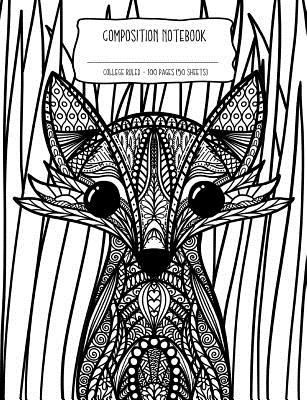 Composition Notebook: Cute Fox Doodle Art Coloring Book Style Cover to Color in By W. and T. Printables Cover Image