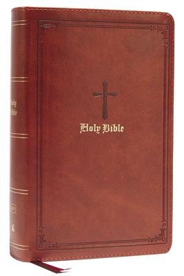 KJV Large Print Single-Column Bible, Personal Size with End-Of-Verse Cross References, Brown Leathersoft, Red Letter, Comfort Print: King James Versio