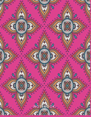 Notebook: Mandala flower on pink cover and Dot Graph Line Sketch pages, Extra large (8.5 x 11) inches, 110 pages, White paper, S Cover Image