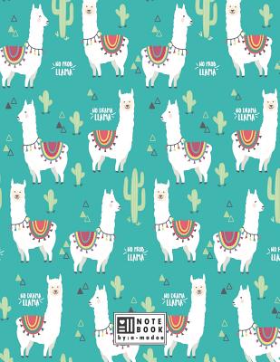Notebook: Cute llama on green cover and Dot Graph Line Sketch pages, Extra large (8.5 x 11) inches, 110 pages, White paper, Sket Cover Image