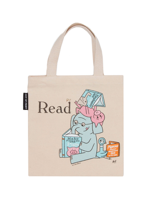 ELEPHANT & PIGGIE Read Mini Tote Bag By Out of Print Cover Image