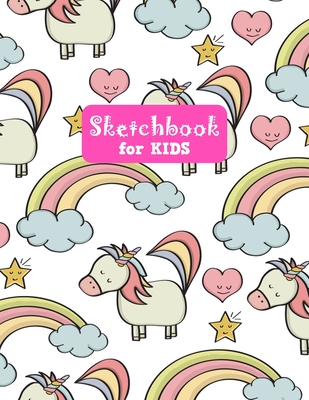 Cute Unicorn Sketchbook for Kids, Unicorn Large Sketchbook for