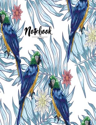 Notebook: Parrot in the Garden Cover and Dot Graph Line Sketch Pages, Extra Large (8.5 X 11) Inches, 110 Pages, White Paper, Ske Cover Image