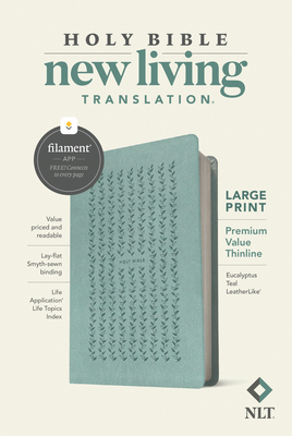 NLT Large Print Premium Value Thinline Bible, Filament-Enabled Edition (Leatherlike, Eucalyptus Teal) Cover Image