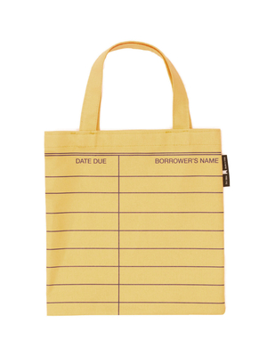 Library Card (Yellow) Mini Tote Bag By Out of Print Cover Image