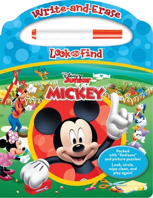 Disney Junior Mickey: Write-And-Erase Look and Find [With Marker] Cover Image