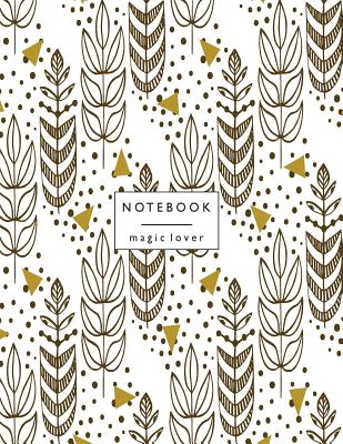 Notebook magic lover: Flower on white cover and Dot Graph Line Sketch pages, Extra large (8.5 x 11) inches, 110 pages, White paper, Sketch, Cover Image