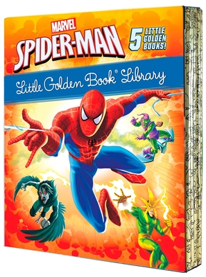 Spider-Man Little Golden Book Library (Marvel): Spider-Man!; Trapped by the Green Goblin; The Big Freeze!; High Voltage!; Night of the Vulture! By Various, Golden Books (Illustrator) Cover Image