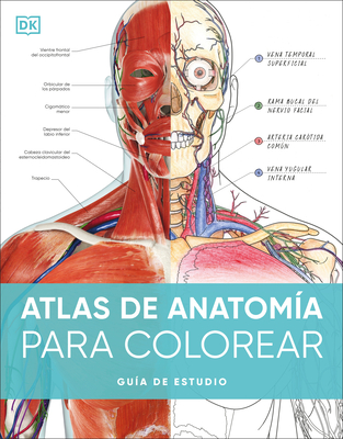 Atlas de anatomía para colorear (The Human Body Coloring Book): Guía de estudio Cover Image