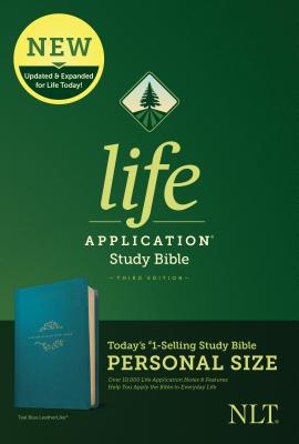NLT Life Application Study Bible, Third Edition, Personal Size (Leatherlike, Teal Blue) Cover Image