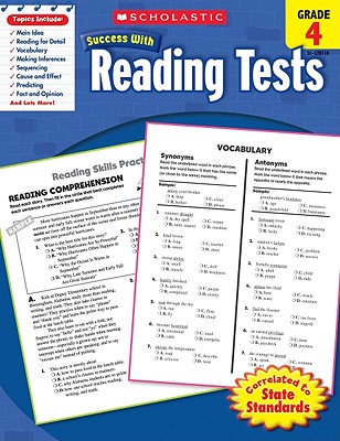 Scholastic Success With Reading Tests: Grade 4 Workbook Cover Image