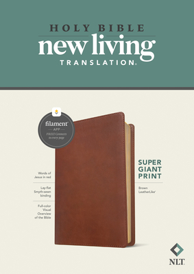 NLT Super Giant Print Bible, Filament-Enabled Edition (Leatherlike, Brown, Red Letter) Cover Image