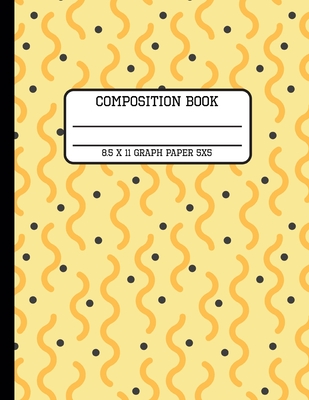 Composition Book Graph Paper 5x5: Yellow Geometric Back to School Quad Writing Notebook for Students and Teachers in 8.5 x 11 Inches By Full Spectrum Publishing Cover Image