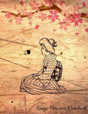 Kanji Practice Notebook: Beautiful Vintage Weather Sakura Blossom Writing Paper Genkouyoushi 110 Pages Cover Image