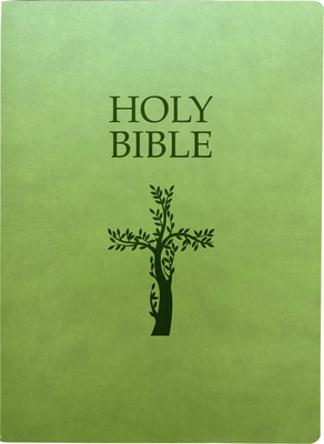 KJV Holy Bible, Cross Design, Large Print, Olive Ultrasoft: (Red Letter, Green, 1611 Version) Cover Image