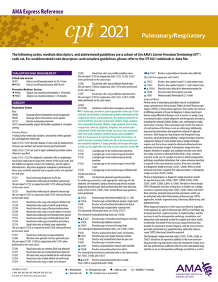 CPT 2021 Express Reference Coding Card: Pulmonary/Respiratory By American Medical Association Cover Image