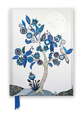 Alexandra Milton: Silver Tree of Life with Four White-throated Magpies (Foiled Journal) (Flame Tree Notebooks)