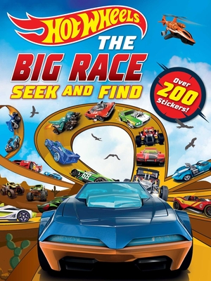 Hot Wheels: The Big Race Seek and Find: 100% Officially Licensed by Mattel, Over 200 Stickers, Perfect for Car Rides for Kids Ages 4 to 8 Years Old By Mattel Cover Image