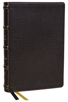 Kjv, Center-Column Reference Bible with Apocrypha Genuine Leather, Black, 73,000 Cross-References, Red Letter, Comfort Print: King James Version By Thomas Nelson Cover Image