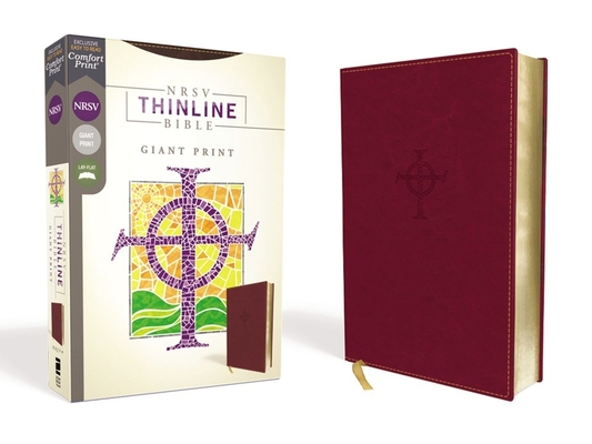 Nrsv, Thinline Bible, Giant Print, Leathersoft, Burgundy, Comfort Print By Zondervan Cover Image