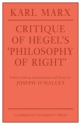 Critique of Hegel's 'Philosophy of Right' (Cambridge Studies in the History and Theory of Politics) Cover Image
