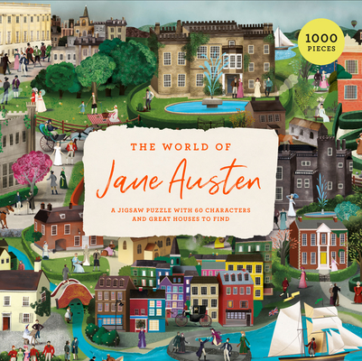 The World of Jane Austen 1000 Piece Puzzle: A Jigsaw Puzzle with 60 Characters and Great Houses to Find Cover Image