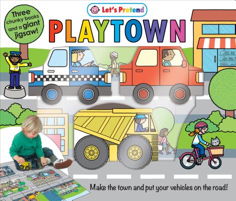 Puzzle Play Set: PLAYTOWN: Three Chunky Books and a Giant Jigsaw Puzzle! By Roger Priddy Cover Image