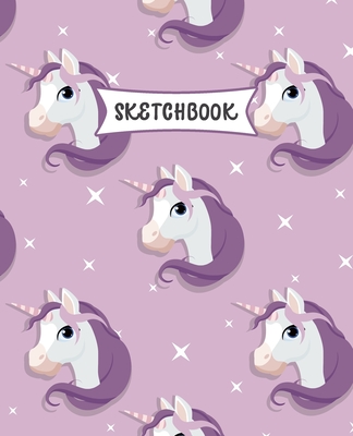 Sketchbook: Kawaii Unicorn Sketch Book for Kids - Practice Drawing and Doodling - Sketching Book for Toddlers & Tweens Cover Image