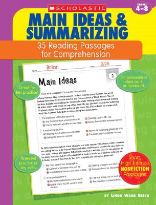 35 Reading Passages for Comprehension: Main Ideas & Summarizing: 35 Reading Passages for Comprehension By Linda Ward Beech, Linda Beech Cover Image