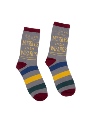 Books Turn Muggles into Wizards Socks - Large